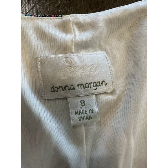 Donna Morgan Womens Size 8 Sleeveless Draped Sheath Dress Multicolor Paisley - Picture 3 of 12